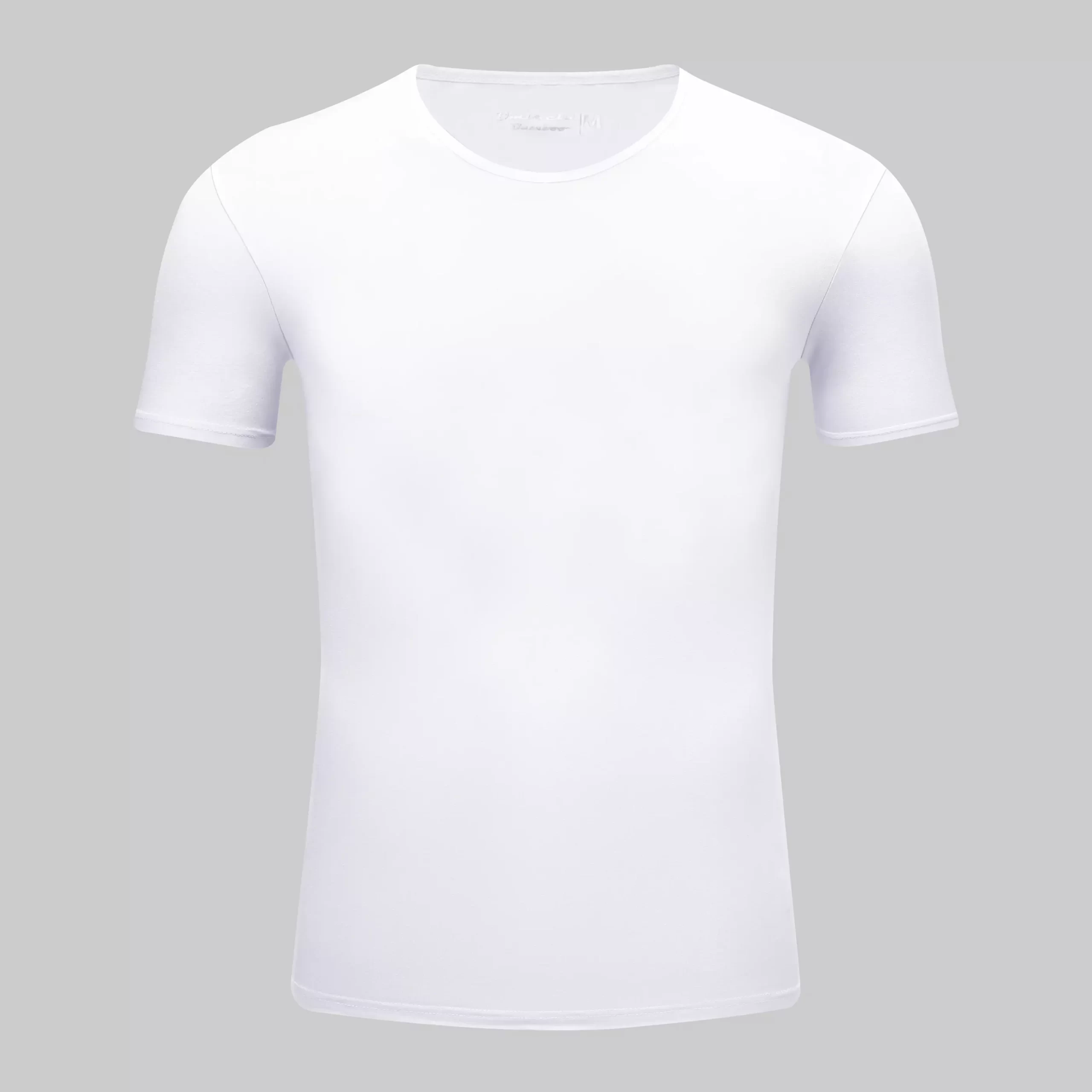 Hvid Bambus T-Shirt med Rund Hals