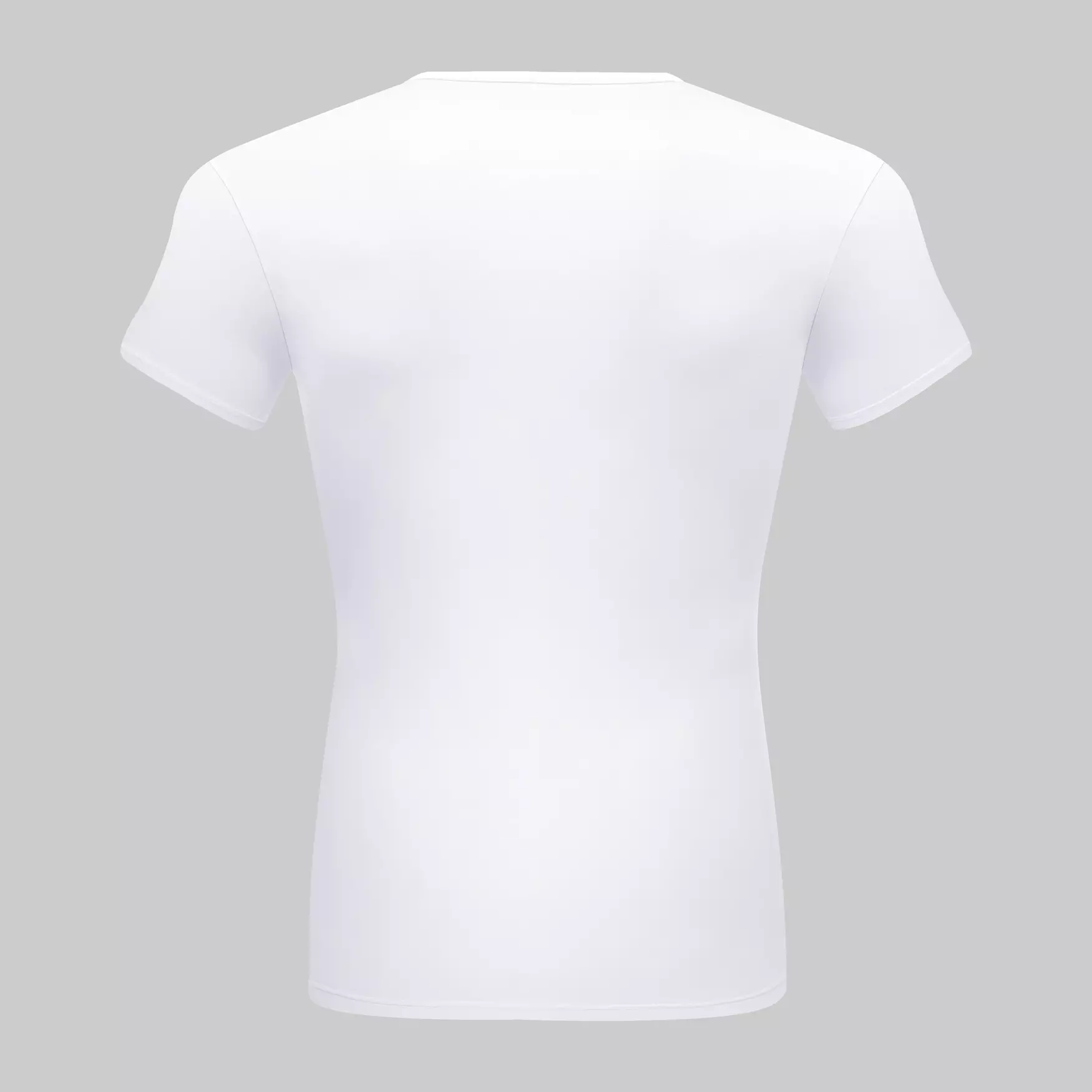 Hvid Bambus V-hals T-Shirt bagfra