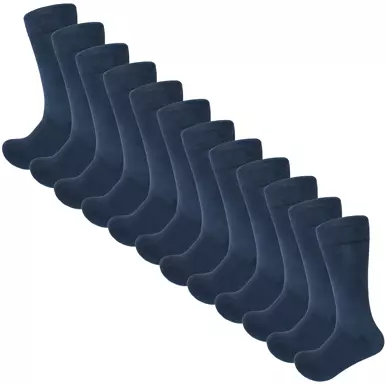 12 Navy Bambus Strømper